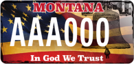 Montana license Plate In God We Trust